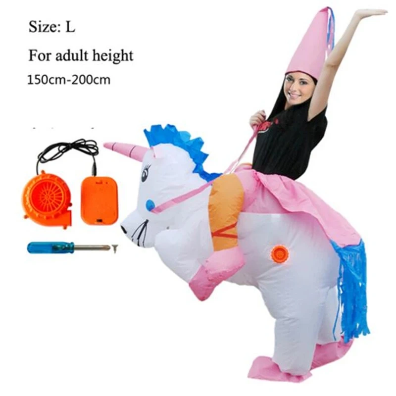 Riding on T rex Dinosaur Inflatable Costume for Holiday Carnival Funny Party Dress Outfit