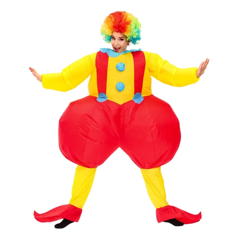 Deluxe Inflatable Clown Costume for Adults Halloween Cosplay Performance