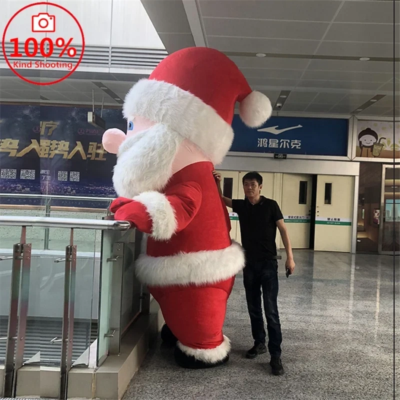 Walking Inflatable Santa Snowman Mascot Costume Christmas Party