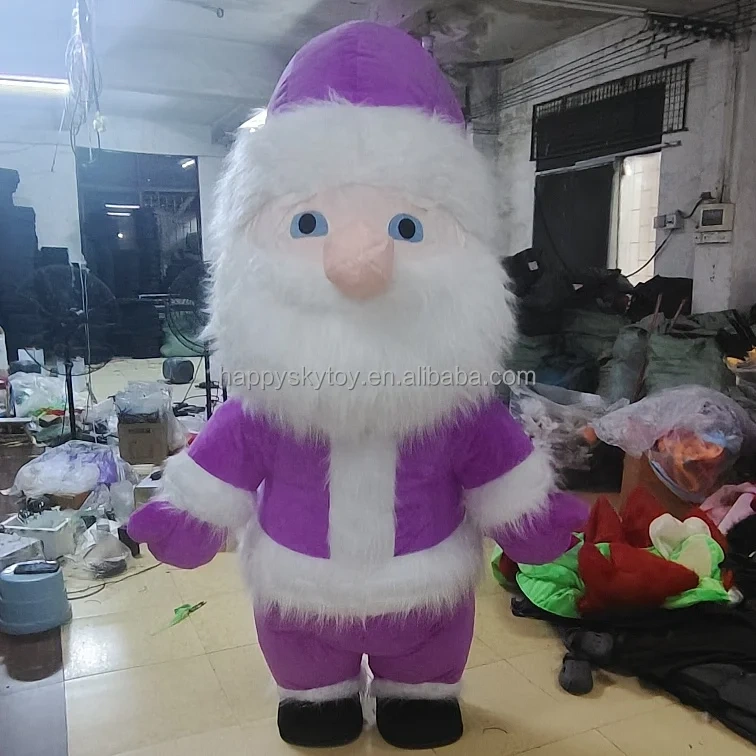 Hot Sale Christmas Adult Inflatable Costume Santa Snowman Mascot Sui Hand Drawn Printing for Cosplay and Party Events