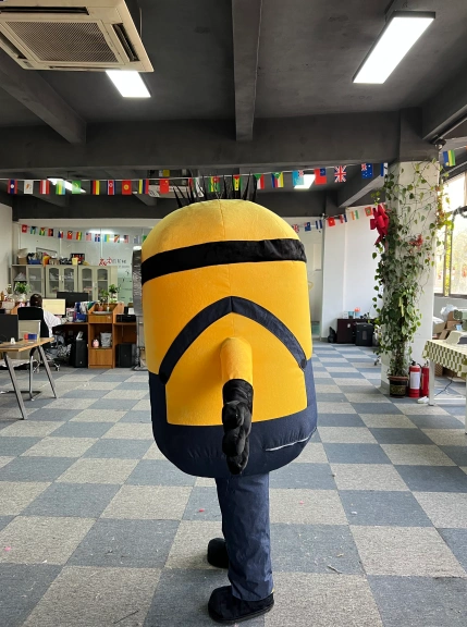 Custom Funny Adults Inflatable Minions Mascot Costume Plush Walking Cartoon Character Advertising Cosplay