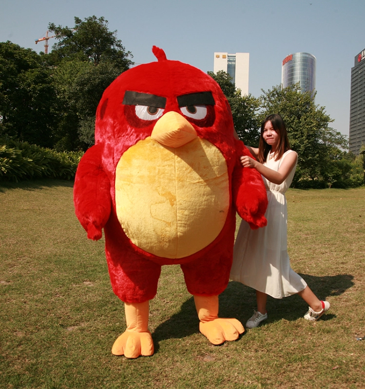 red color inflatable angry bird mascot costume
