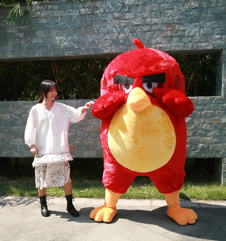 red color inflatable angry bird mascot costume