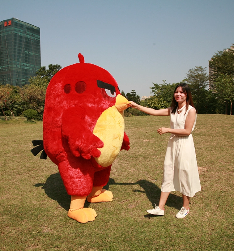 red color inflatable angry bird mascot costume