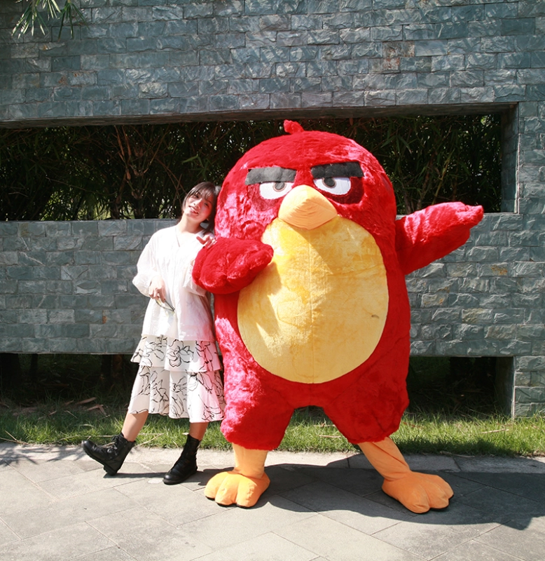 red color inflatable angry bird mascot costume
