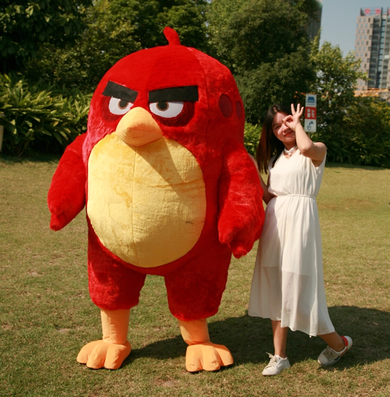 red color inflatable angry bird mascot costume