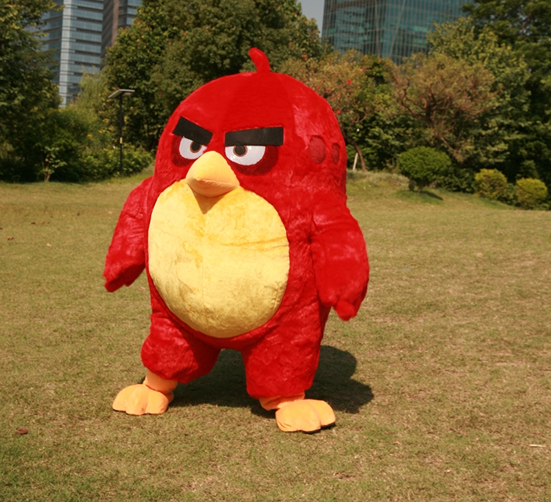 red color inflatable angry bird mascot costume