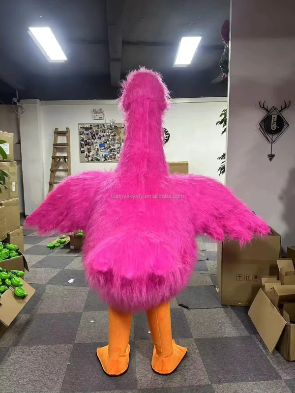 Pink Inflatable Swan Mascot Costume Adult Furry Goose Cosplay Dress