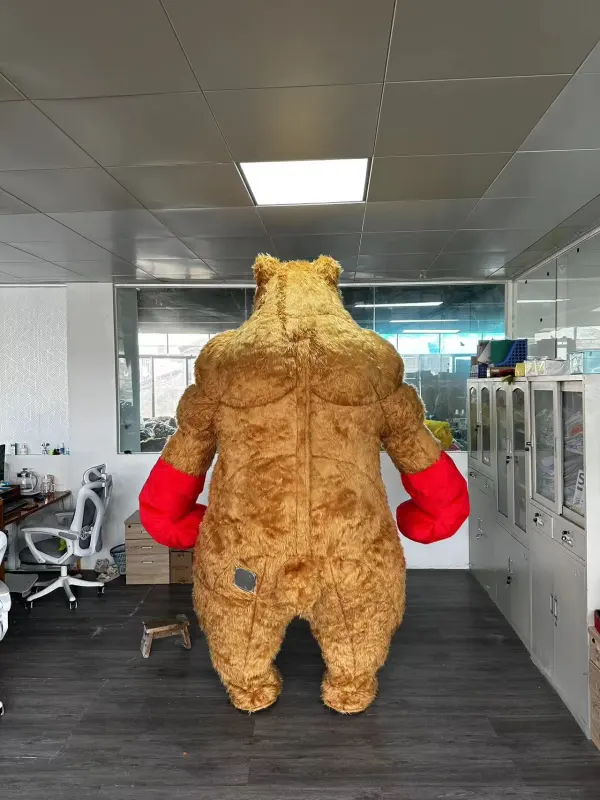 Inflatable Boxing teddy bear Mascot Costume for adult