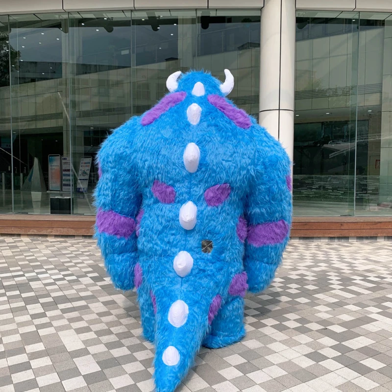 Blue color Monsters University cartoon character James P. Sullivan inflatable sully mascot costume