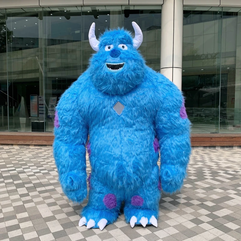 Blue color Monsters University cartoon character James P. Sullivan inflatable sully mascot costume