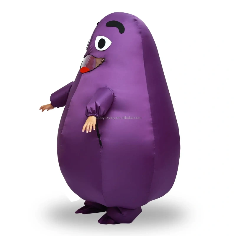 Unisex Adult Funny Purple Eggplant Cosplay Air Blow-Up Inflatable Halloween Carnival Party Fruits and Vegetables Costume