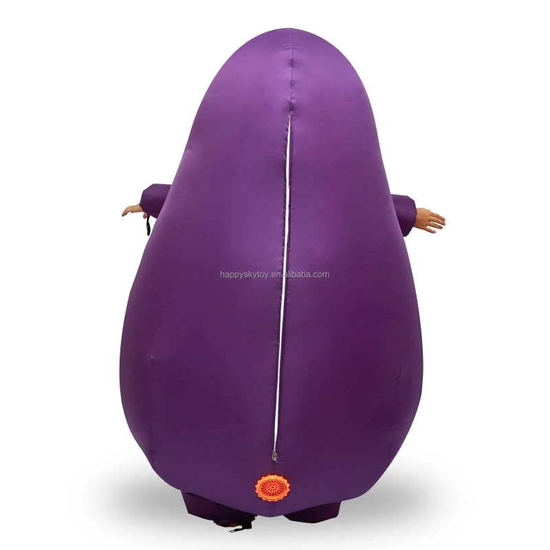 Unisex Adult Funny Purple Eggplant Cosplay Air Blow-Up Inflatable Halloween Carnival Party Fruits and Vegetables Costume