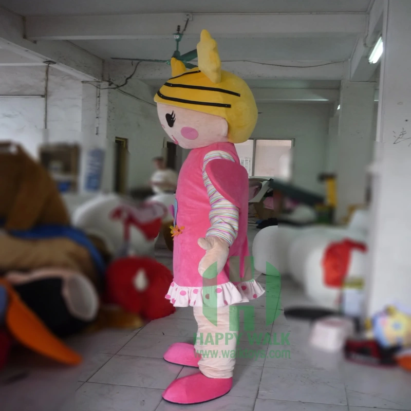 High Quality Pink Angel Girl Mascot Costume Cosplay Custom Adult Business Mascot for Sale