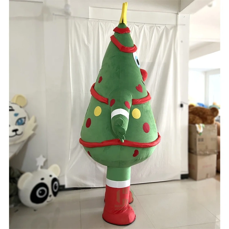 Best Seller Unisex Inflatable Christmas Tree Mascot Costume Adults' Hand Drawn Printing Cosplay Walking Costume for Parties
