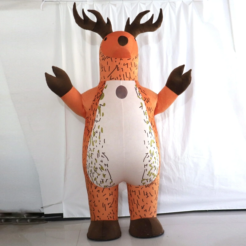 High Quality Giant Inflatable Deer Mascot Costume for Adult Cosplay-for Christmas and Holiday Parties