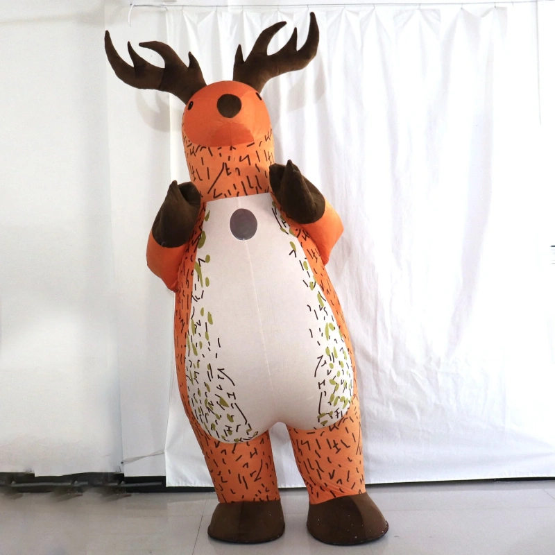 High Quality Giant Inflatable Deer Mascot Costume for Adult Cosplay-for Christmas and Holiday Parties