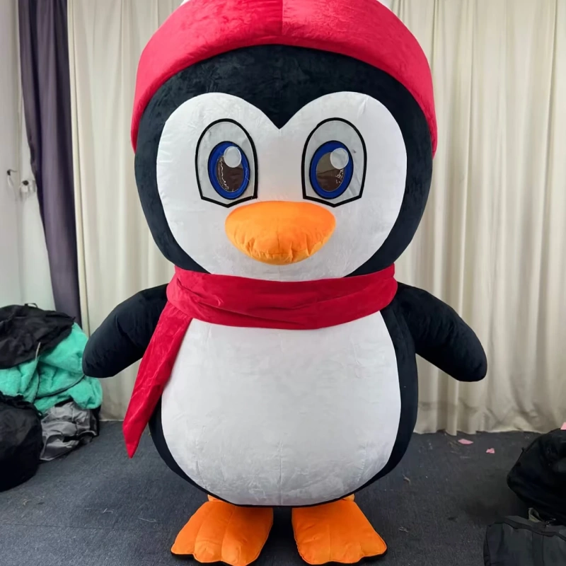 Hot Sale CE 2m/2.6m Plush Large inflatable Walking Animal Penguin Mascot cartoon Costumes For party for sale