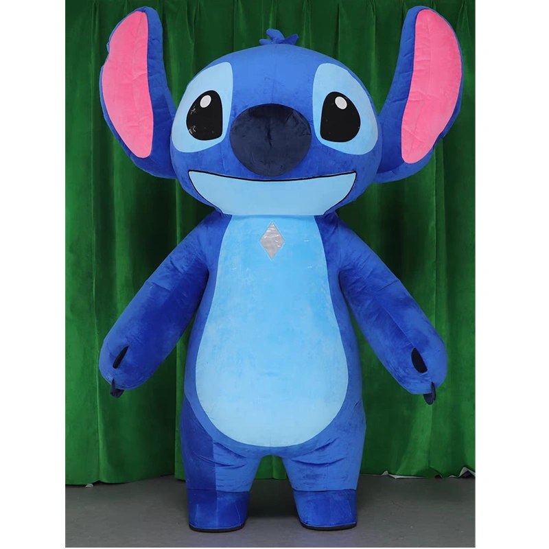 Unisex Adult  Plush Cartoon Character Inflatable Stitch Mascot Costume Animal Theme