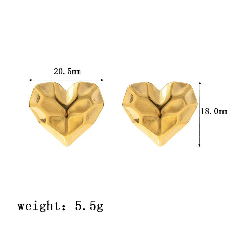 Pendientes retro de alta gama con rombos facetados y collar de amor, pendientes de acero inoxidable de lujo ligeros chapados en oro de 18 quilates, tendencia novedosa para mujeres