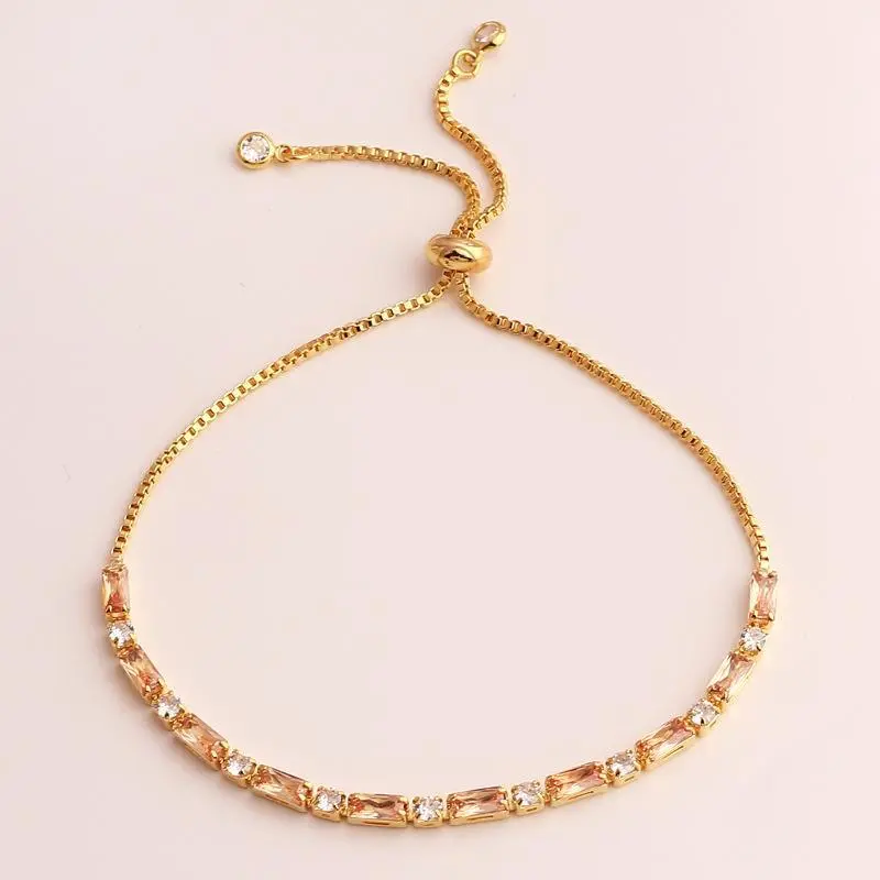 Collar de joyería de cobre con circonita de colores, pulsera, cadena retro para mujer