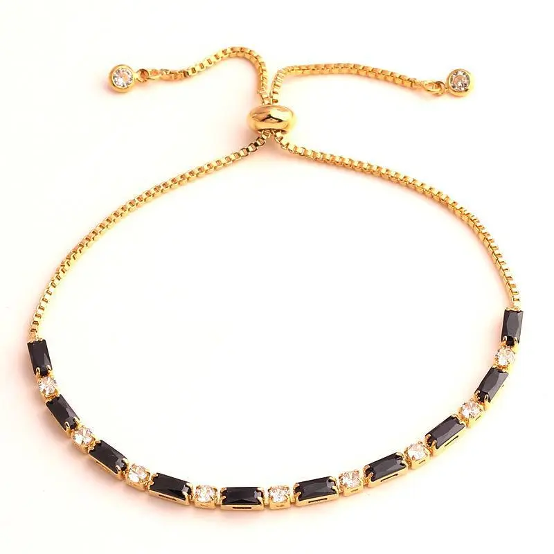 Collar de joyería de cobre con circonita de colores, pulsera, cadena retro para mujer