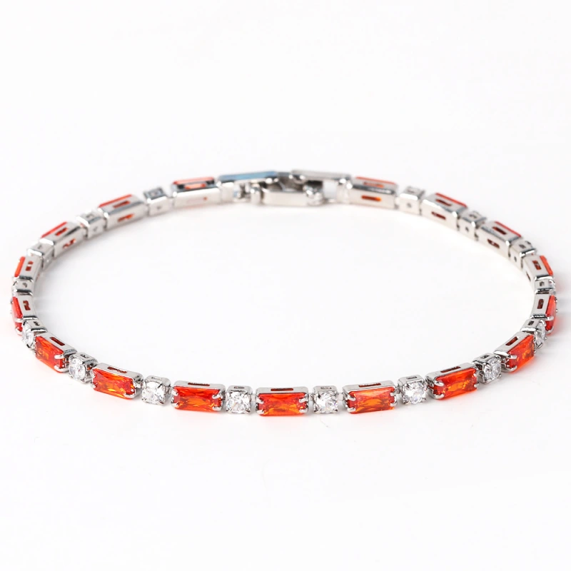 Collar de joyería de cobre con circonita de colores, pulsera, cadena retro para mujer