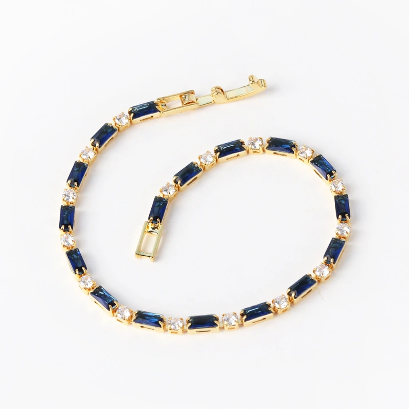 Collar de joyería de cobre con circonita de colores, pulsera, cadena retro para mujer