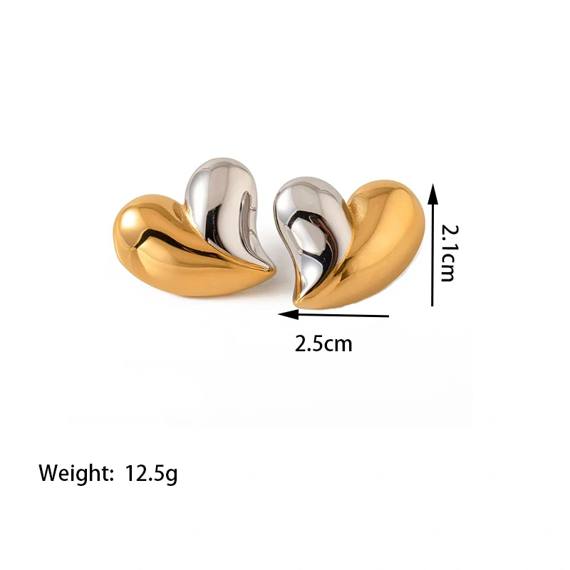 Traje al por mayor del acero inoxidable del collar de los pendientes del amor del oro de la joyería 18K de la moda para las mujeres