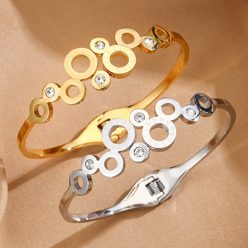 Anillo de acero inoxidable, aro romano, anillo de diamantes, pulsera, joyería  ACRSS/15-59