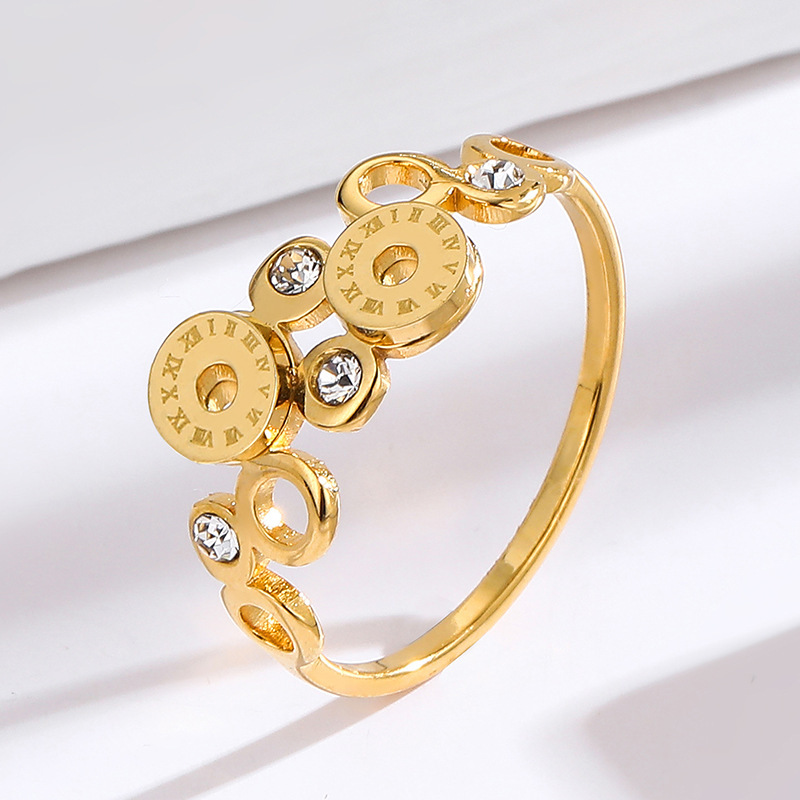 Anillo de acero inoxidable, aro romano, anillo de diamantes, pulsera, joyería  ACRSS/15-59