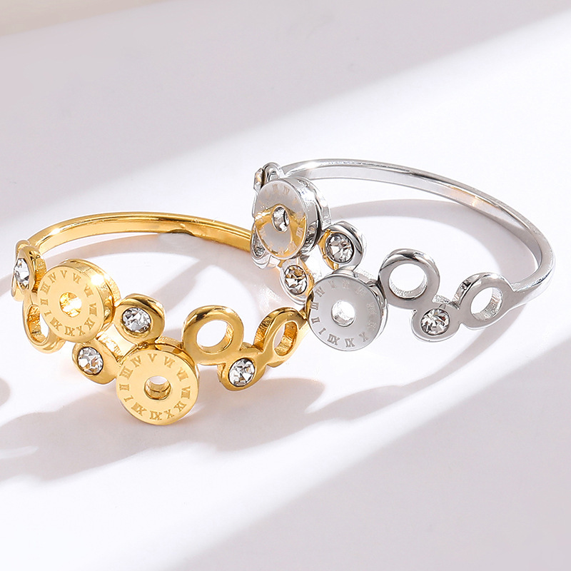 Anillo de acero inoxidable, aro romano, anillo de diamantes, pulsera, joyería  ACRSS/15-59