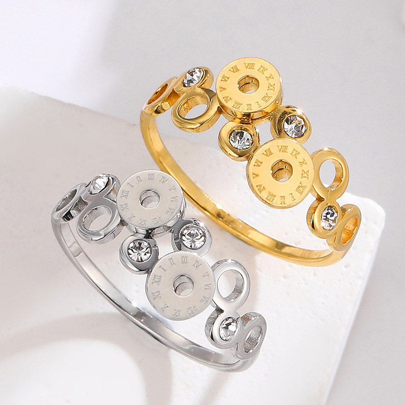 Anillo de acero inoxidable, aro romano, anillo de diamantes, pulsera, joyería  ACRSS/15-59