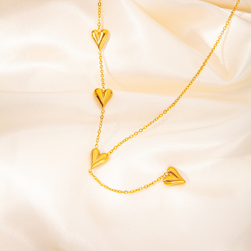 Conjunto de joyería de pulsera y collar de amor, conjunto de corazón de acero inoxidable de gama alta  ACRSS/06-76