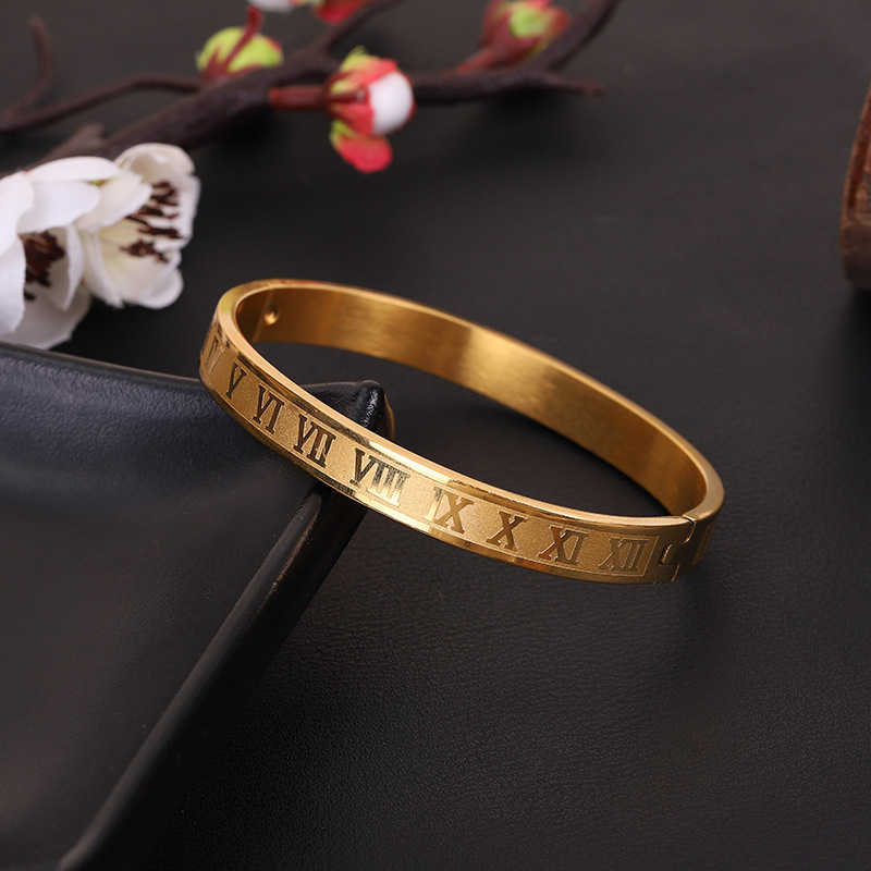 Pulsera con números romanos pulsera de acero inoxidable con hebilla y letras  ACRB/20-67