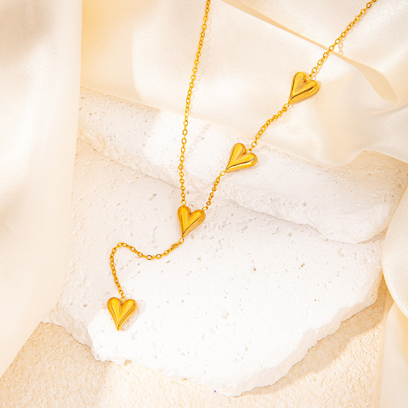 Conjunto de joyería de pulsera y collar de amor, conjunto de corazón de acero inoxidable de gama alta  ACRSS/06-76