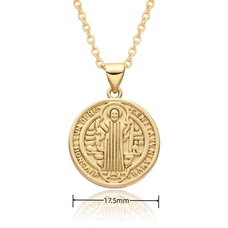 Joyería colgante de cobre religioso, collar de medalla, Dios Jesús, collar de santa Virgen María  COPN/32-133