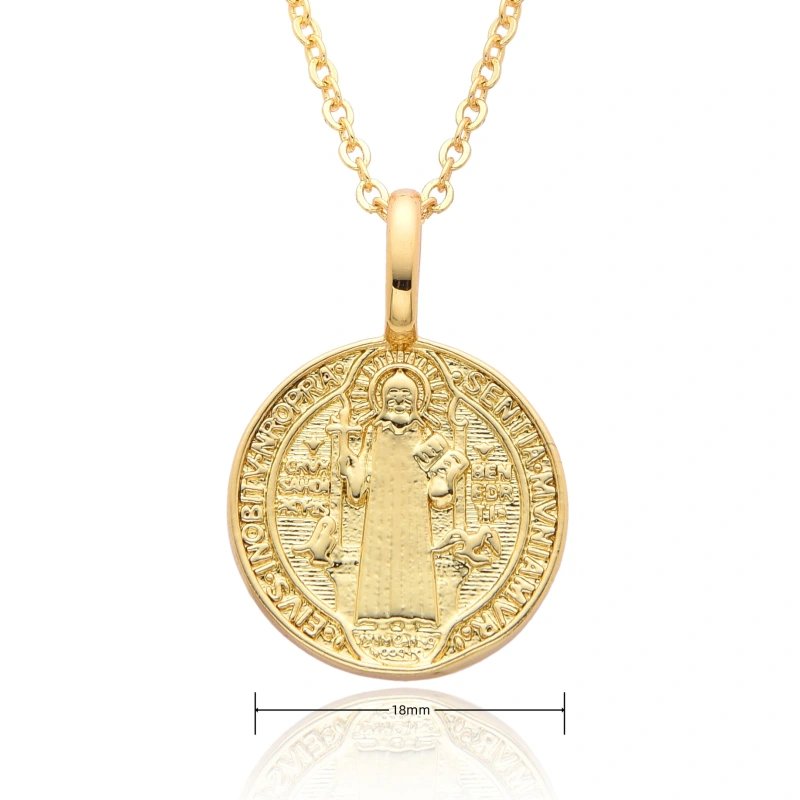 Joyería colgante de cobre religioso, collar de medalla, Dios Jesús, collar de santa Virgen María  COPN/32-133