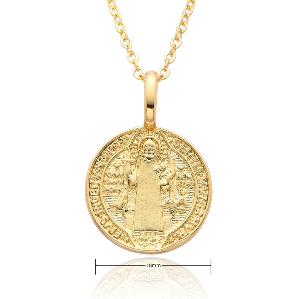 Joyería colgante de cobre religioso, collar de medalla, Dios Jesús, collar de santa Virgen María  COPN/32-133