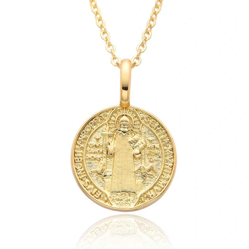 Joyería colgante de cobre religioso, collar de medalla, Dios Jesús, collar de santa Virgen María  COPN/32-133