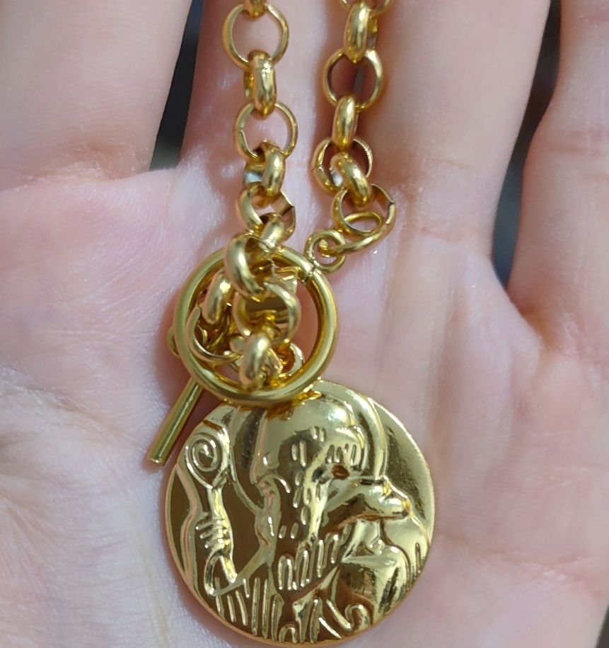 Colgante religioso de acero inoxidable, collar clásico de San Benito, accesorios colgantes, cadena de perlas redondas, cadena torcida, cadena ovalada 3: cadena 1NK  ACRN/34-172