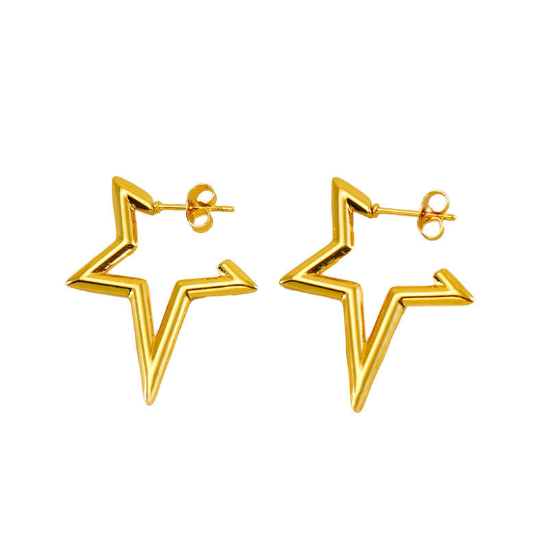 Pendientes trenzados en forma de C con hebilla de herradura de fundición de acero inoxidable estilo INS pendientes irregulares  ACRE/38-184