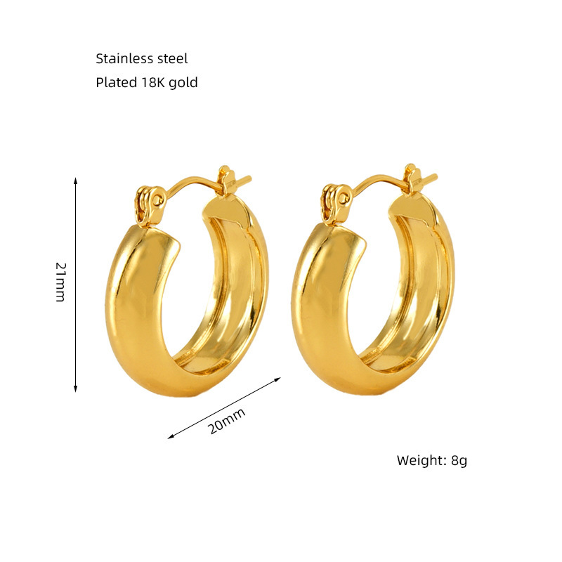 Pendientes trenzados en forma de C con hebilla de herradura de fundición de acero inoxidable estilo INS pendientes irregulares  ACRE/38-184