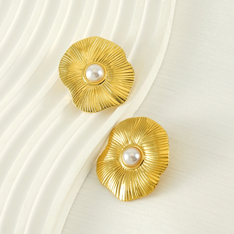 Perlas de alta gama, aretes de acero inoxidable, aretes versátiles de fundición de acero inoxidable  ACRE/38-187