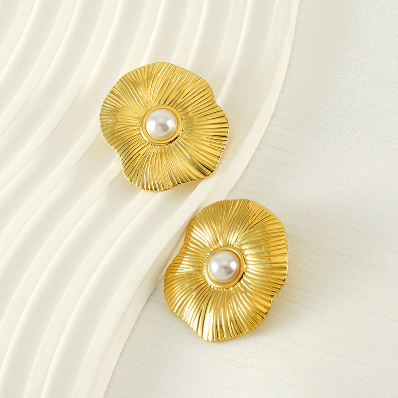 Perlas de alta gama, aretes de acero inoxidable, aretes versátiles de fundición de acero inoxidable  ACRE/38-187