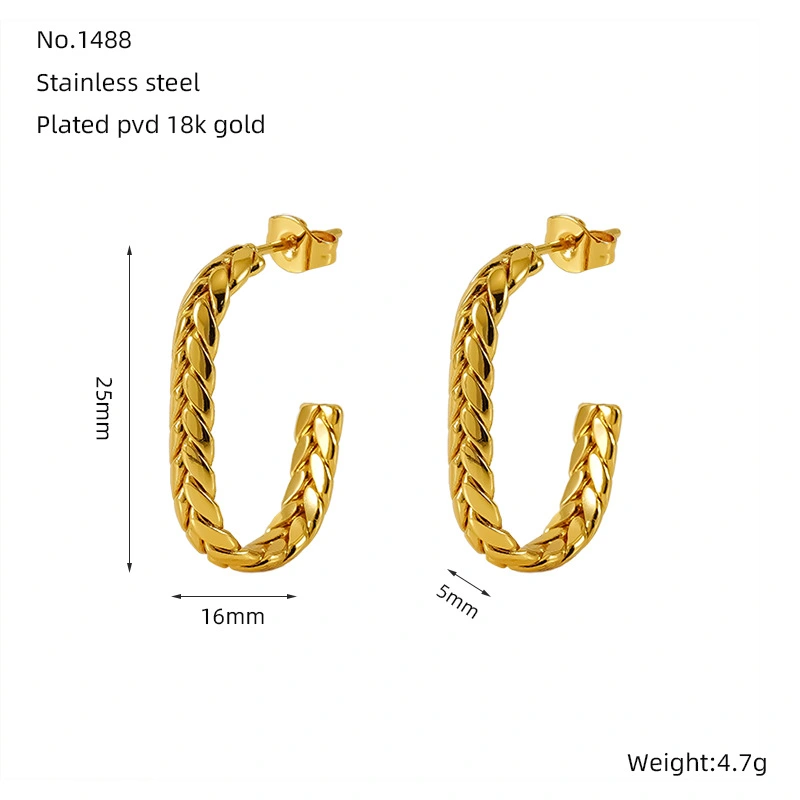 Venta al por mayor, pendientes de amor de trigo con diseño de nicho de alta gama, pendientes y pendientes de lujo de acero inoxidable a la moda  ACRE/38-192