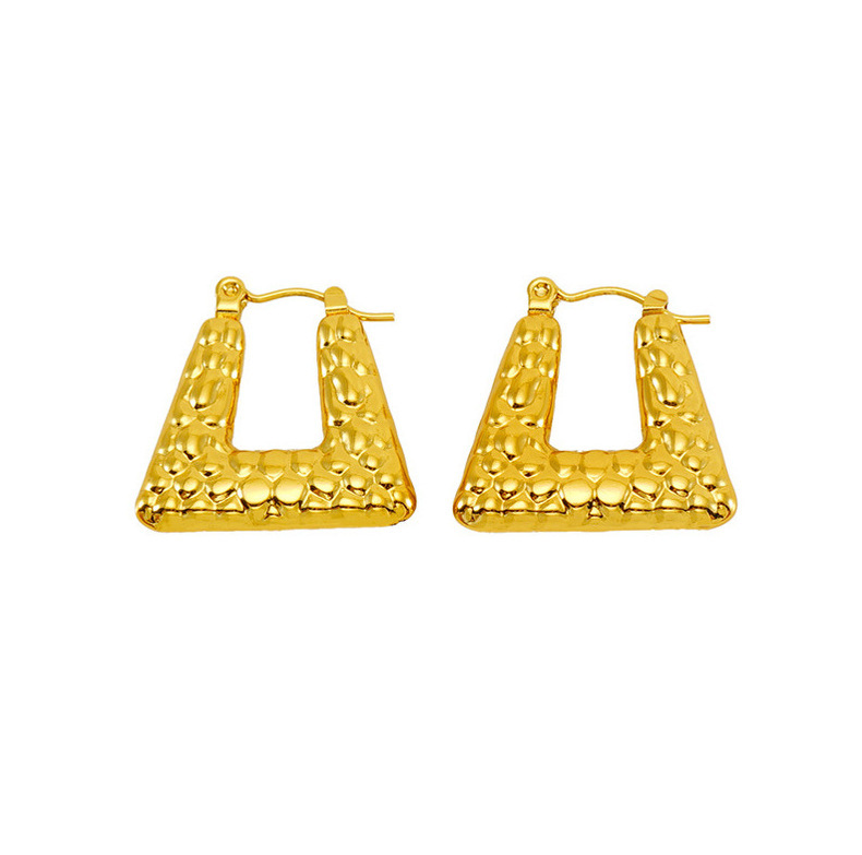 Pendientes geométricos de acero de titanio, estilo INS de alta gama, diseño de nicho, pendientes y hebillas de acero inoxidable fundido de 18 quilates  ACRE/38-198