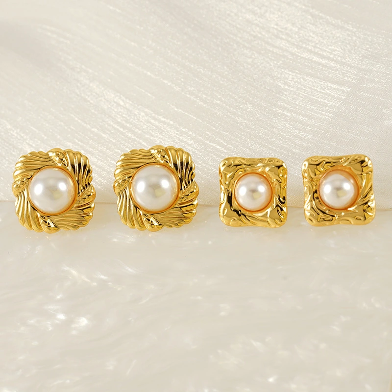 Perlas de alta gama, aretes de acero inoxidable, aretes versátiles de fundición de acero inoxidable  ACRE/38-187
