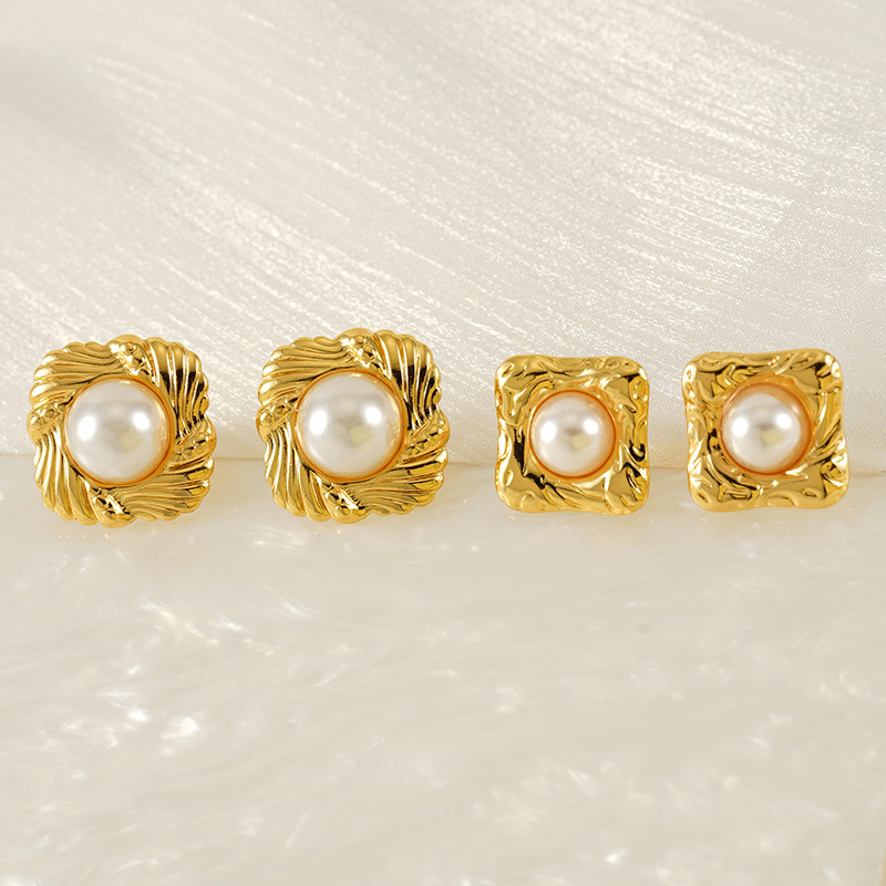 Perlas de alta gama, aretes de acero inoxidable, aretes versátiles de fundición de acero inoxidable  ACRE/38-187