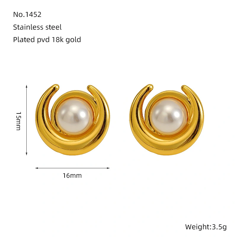 Perlas de alta gama, aretes de acero inoxidable, aretes versátiles de fundición de acero inoxidable  ACRE/38-187